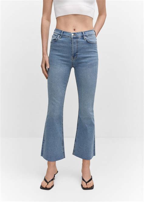 mango flared jeans|mango cropped flare jeans.